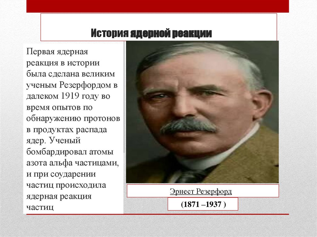 История ядерной реакции