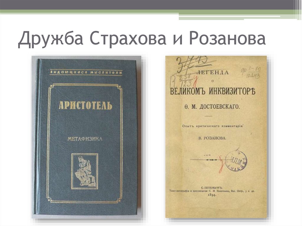 Дружба Страхова и Розанова