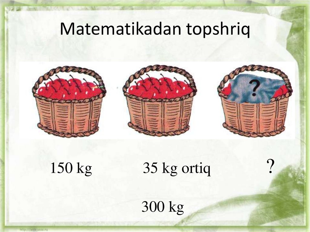 Matematikadan topshriq