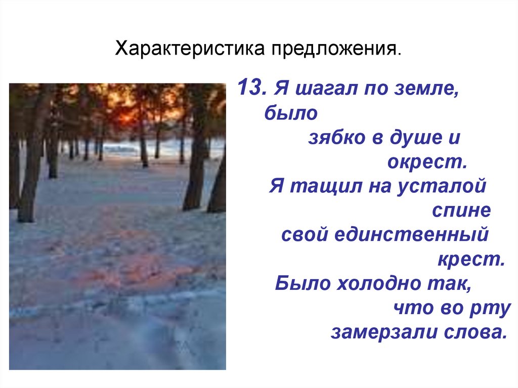 Характеристика предложения.