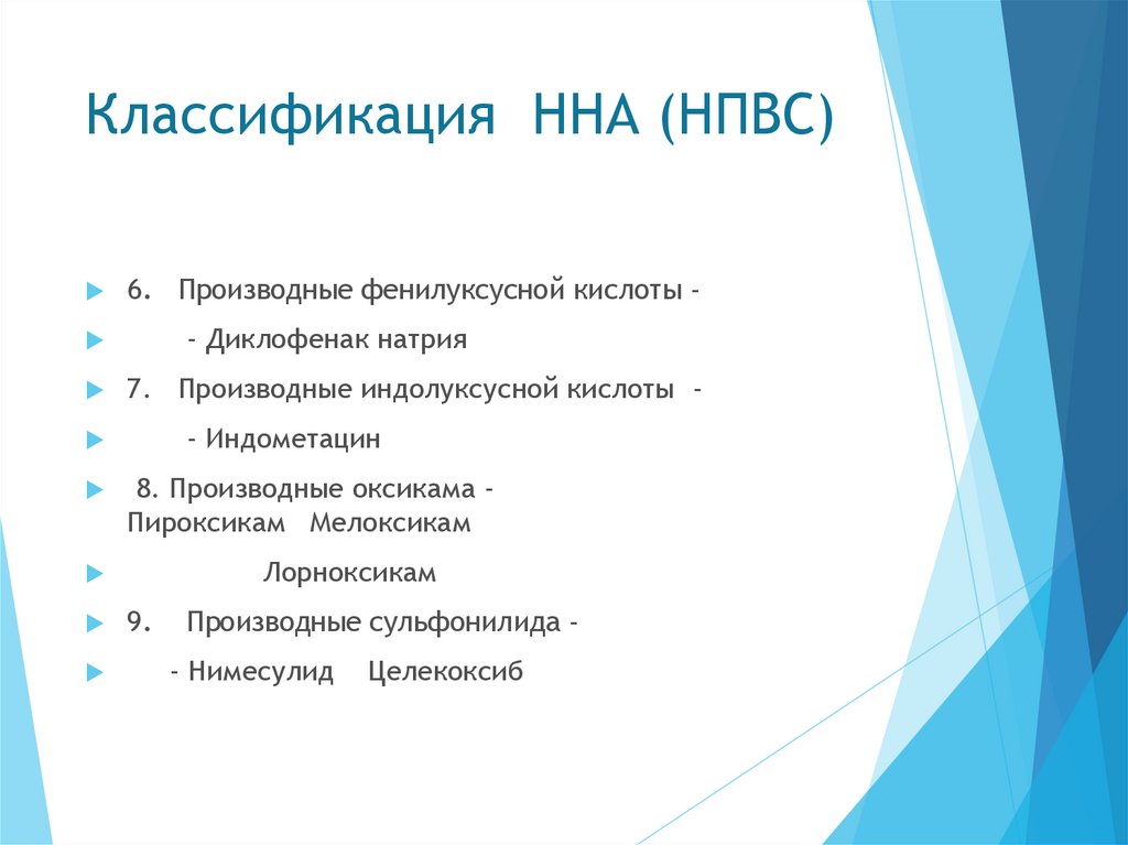 Классификация ННА (НПВС)