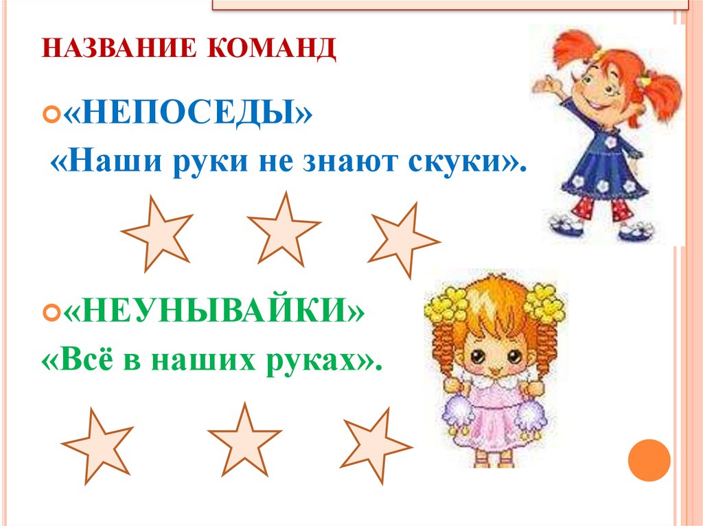 название команд