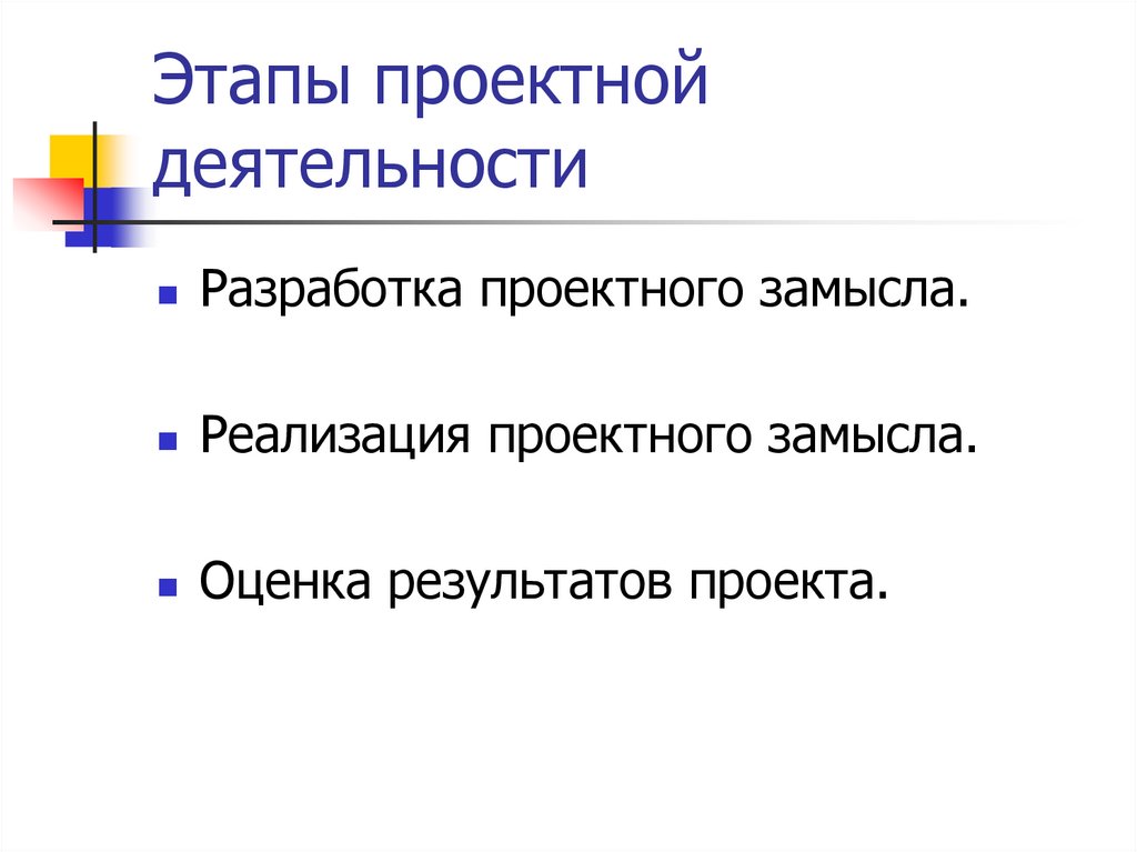 Этапы проектной деятельности