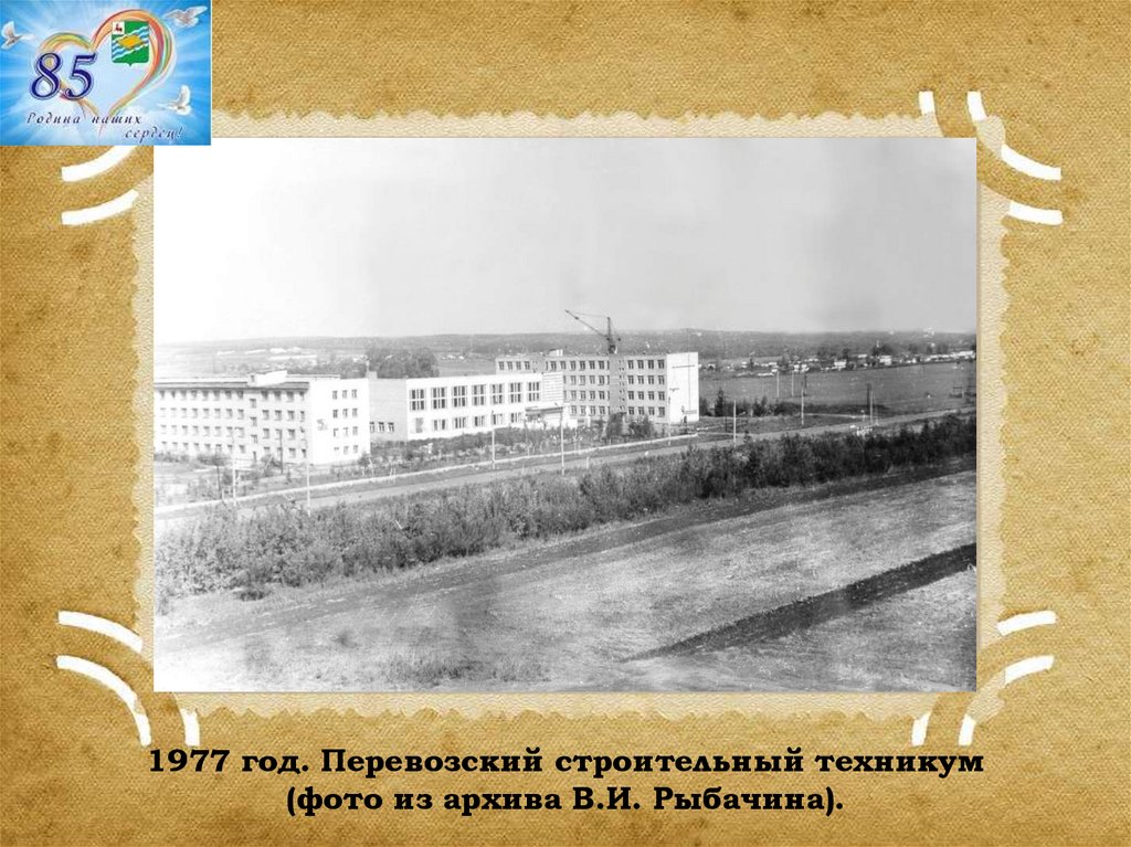 1977 год. Перевозский строительный техникум (фото из архива В.И. Рыбачина).