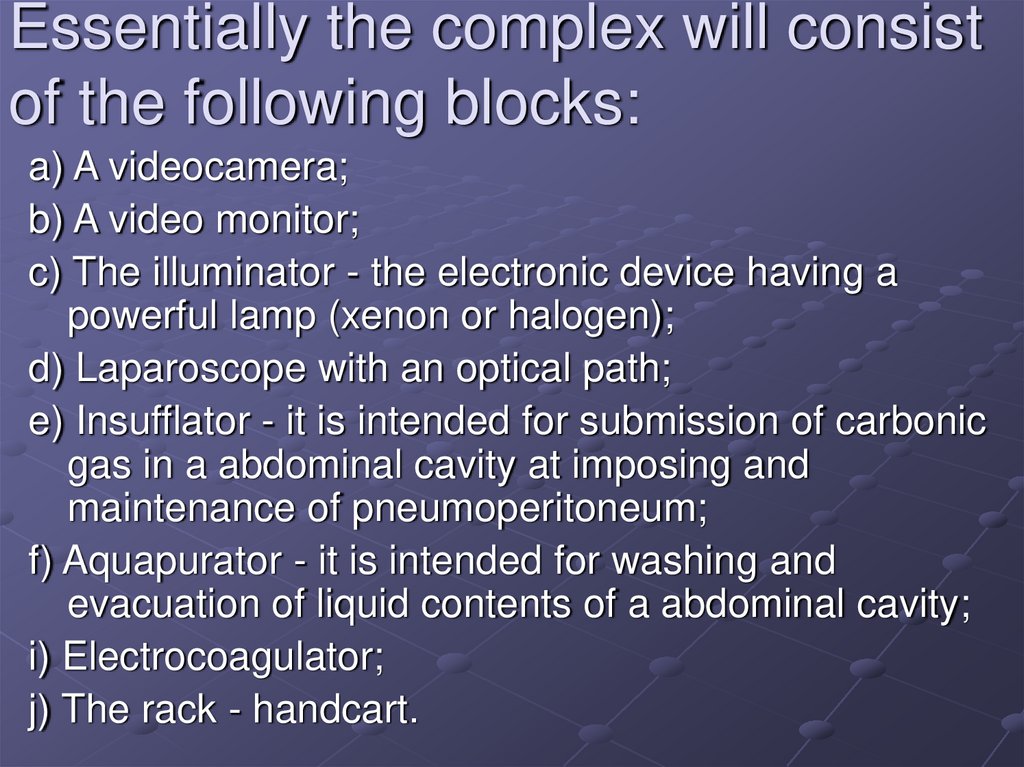 Essentially the complex will consist of the following blocks: