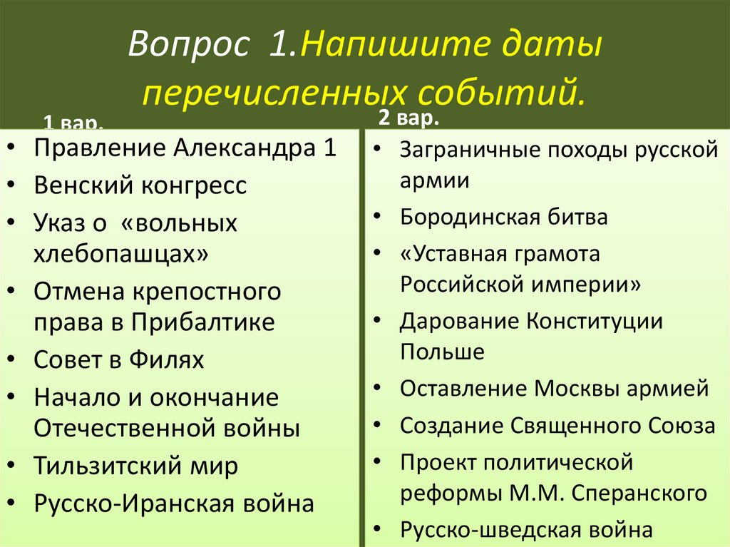 Перечислите мероприятия