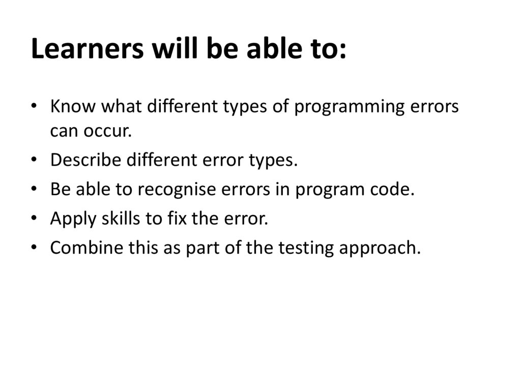 Types of errors - презентация онлайн