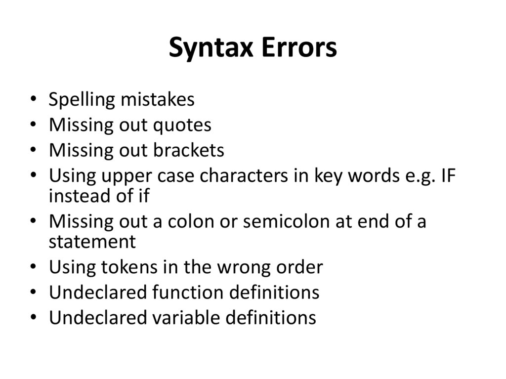 Types of errors - презентация онлайн