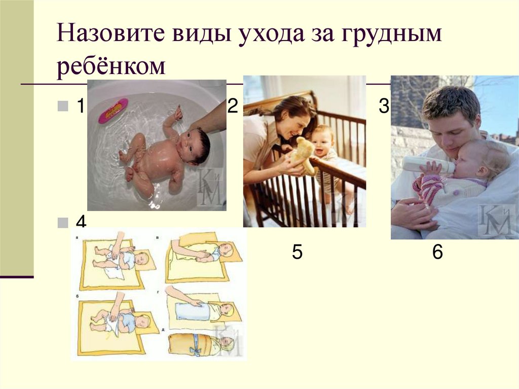 Назовите виды ухода за грудным ребёнком