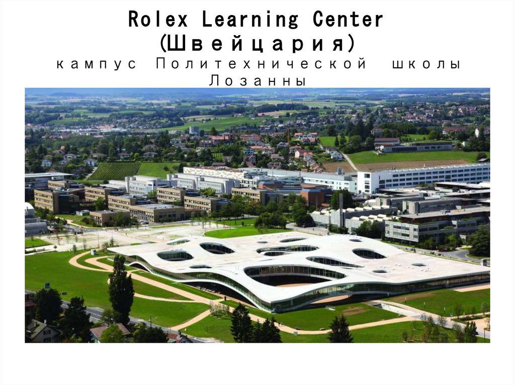 Rolex Learning Center (Швейцария) кампус Политехнической школы Лозанны