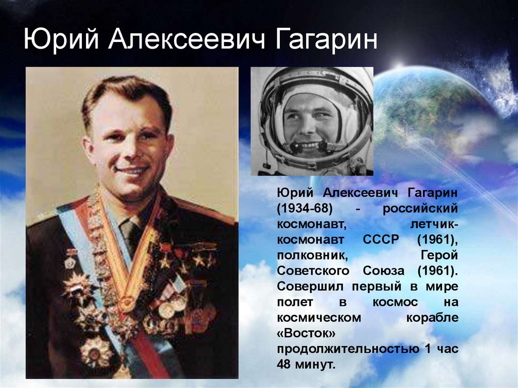 Первые космонавты стран. Первые космонавты СССР Гагарин.