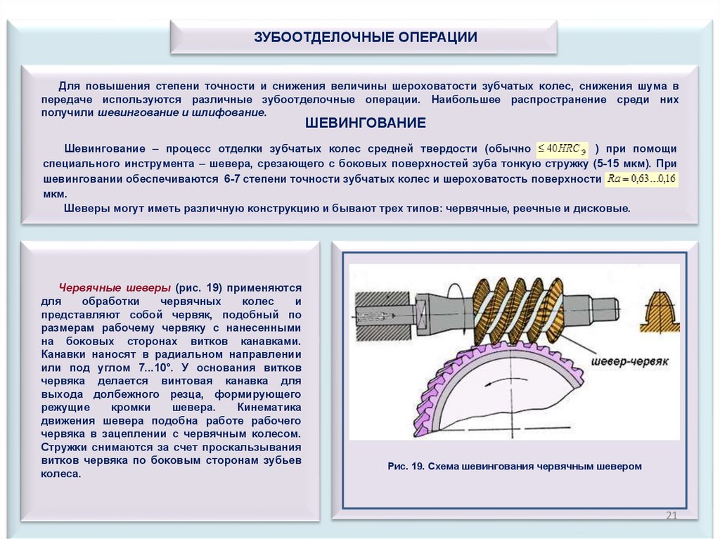 Работа зубчатой передачи