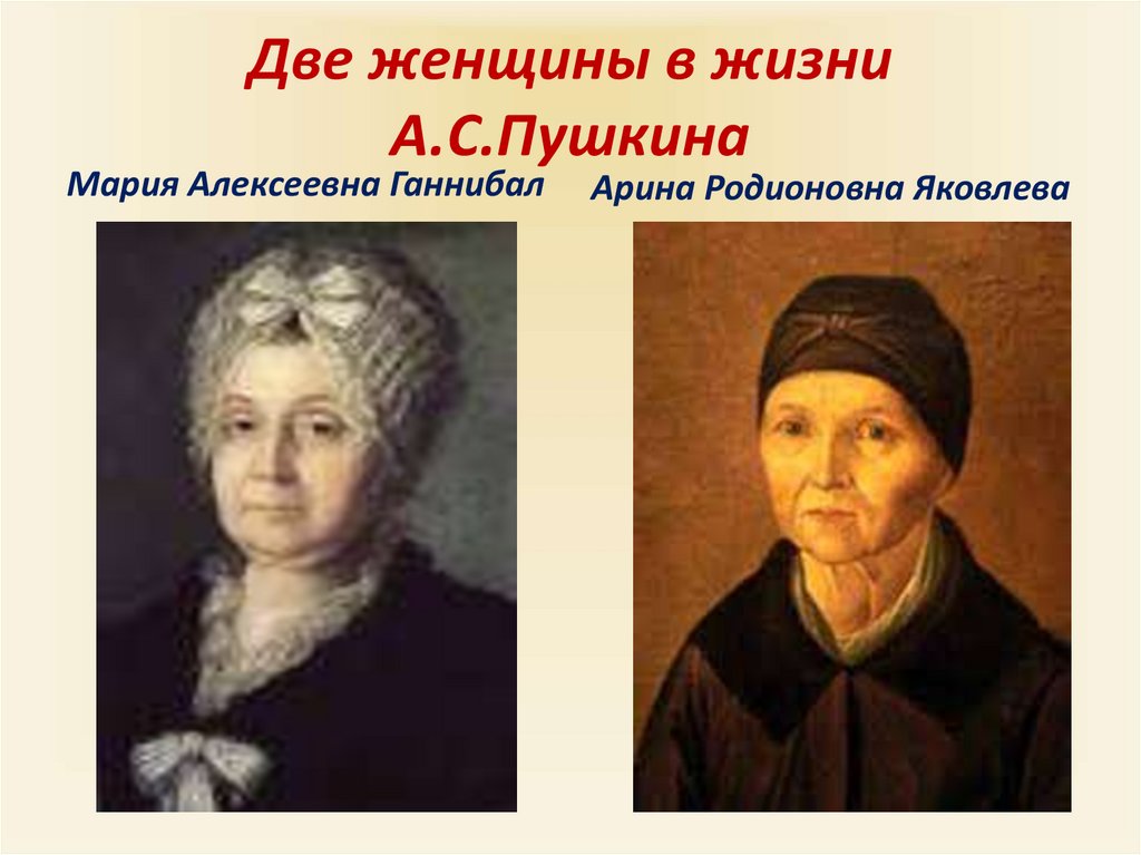 Две женщины в жизни А.С.Пушкина