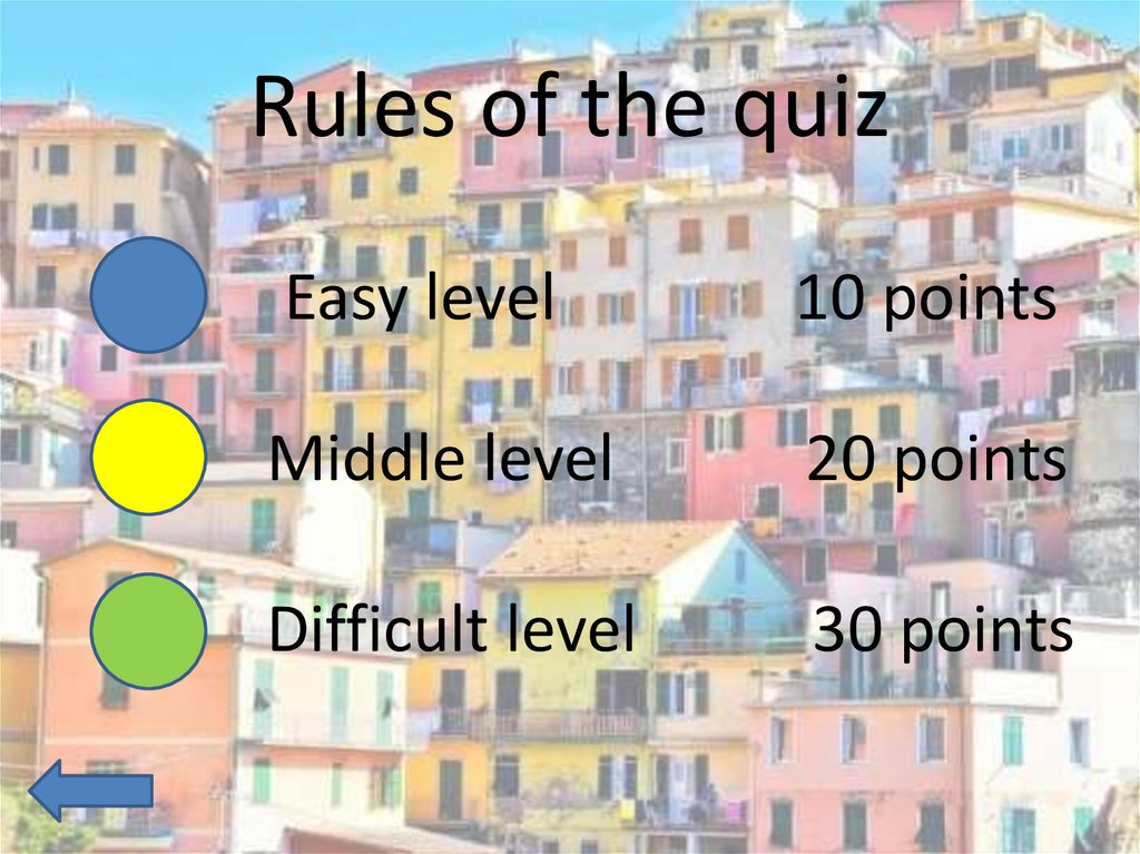Rules of the quiz