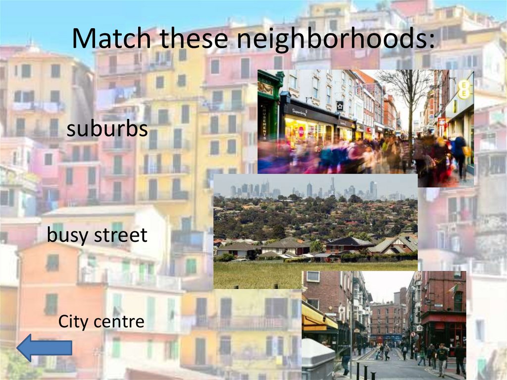 Match these neighborhoods: