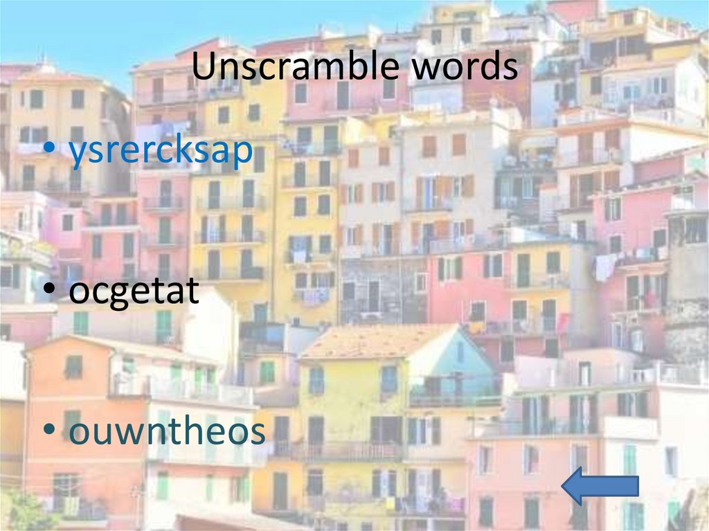 Unscramble words