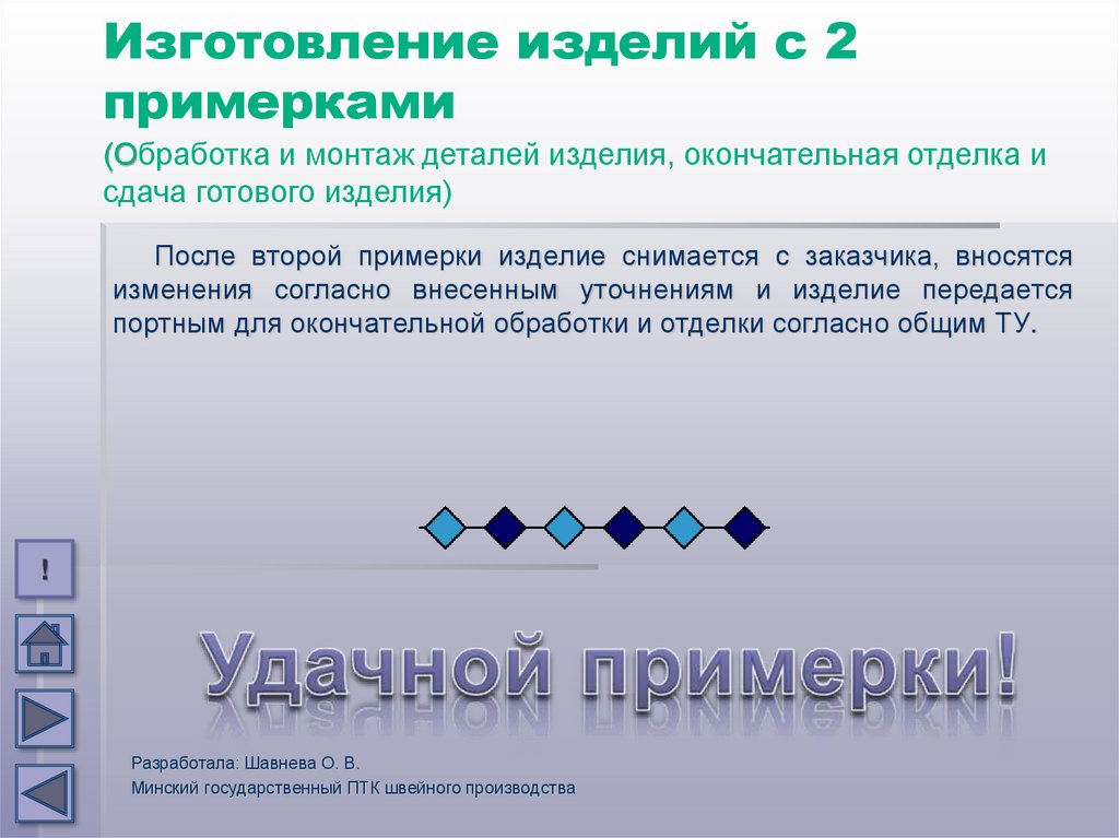 Изменения согласно. Назвать в какие случаях изготавливают изделие с двумя примерками.