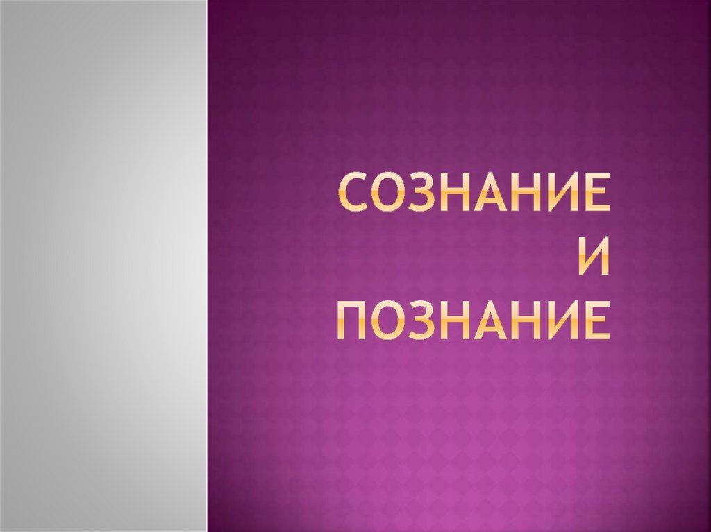сознание и познание