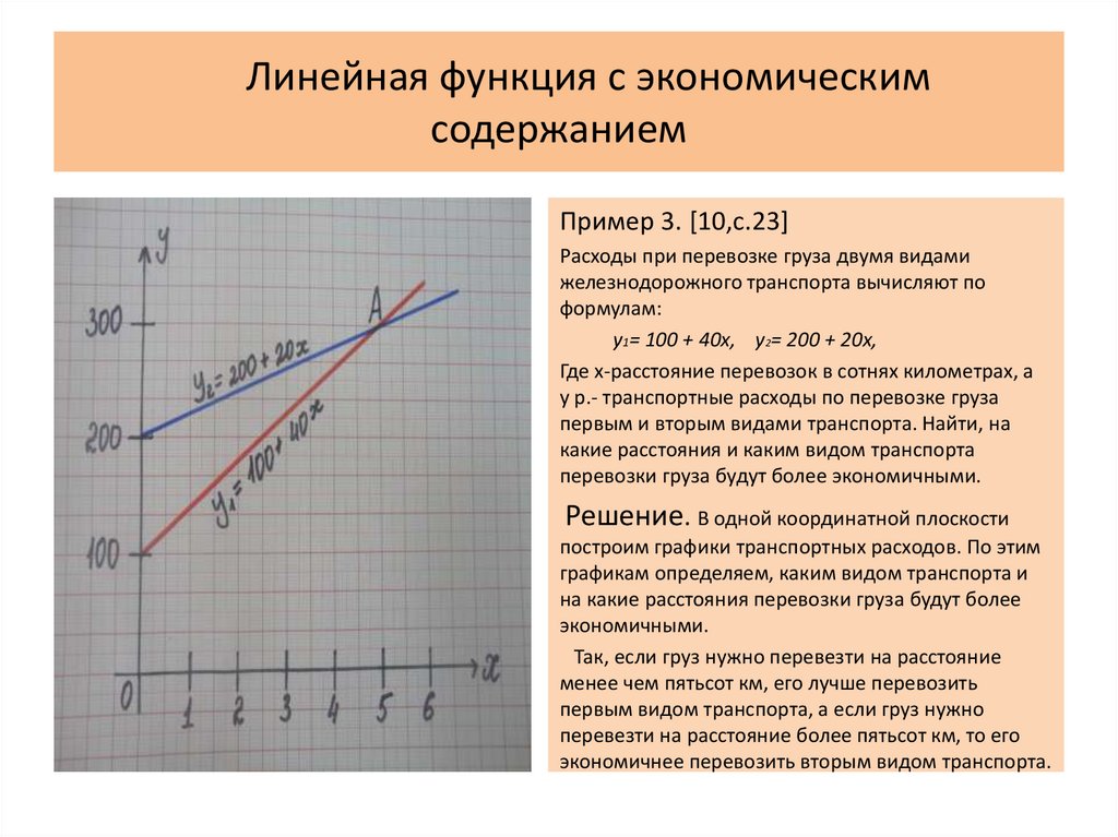 Линейная функция в жизни человека презентация