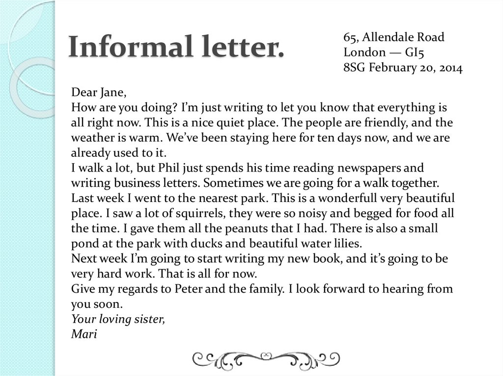 a informal letter