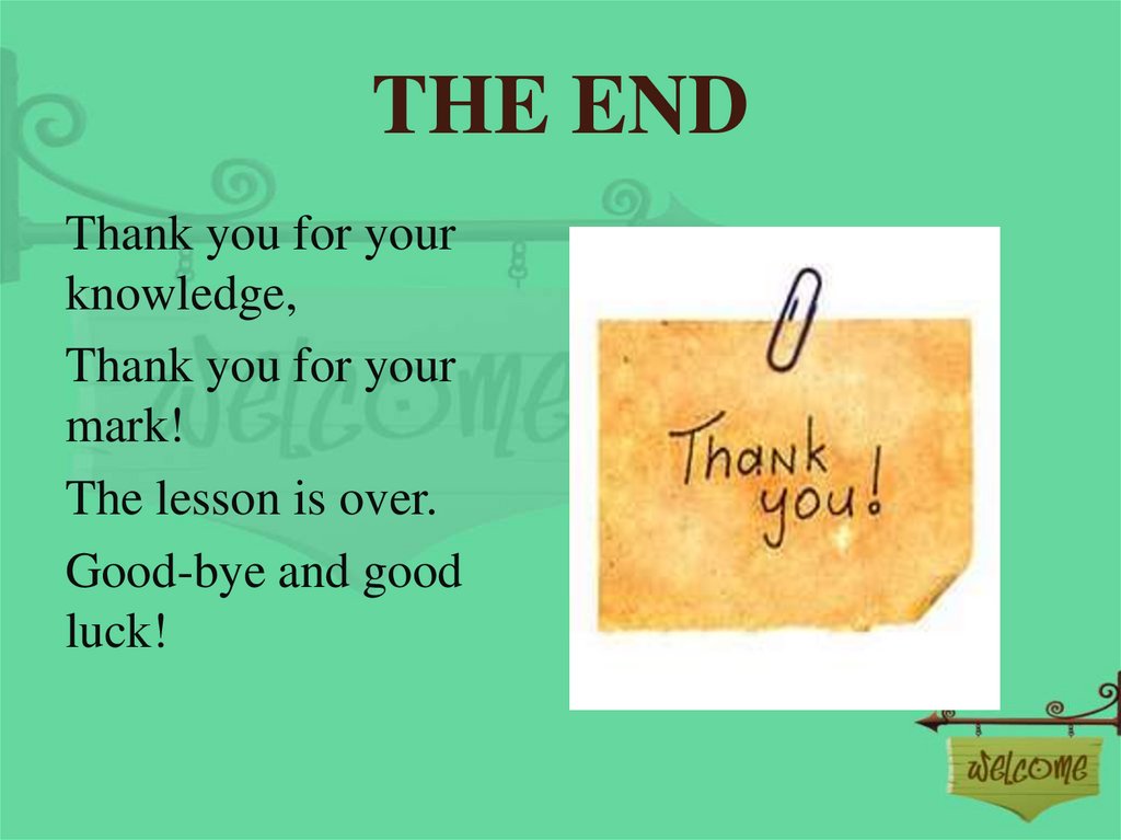 The lesson was born. Thank you for the Lesson. Презентация по английскому языку 6 класс. The end thank you. Презентация по английскому по темам шестого класса.