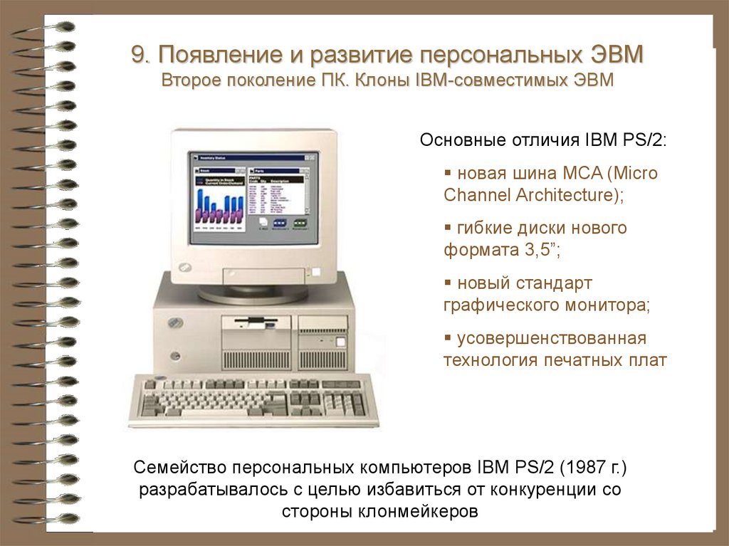 Персональные электронные вычислительные машины. Персональные ЭВМ. Семейства компьютеров. IBM-совместимые персональные компьютеры. Персональный компьютер IBM PS/2.