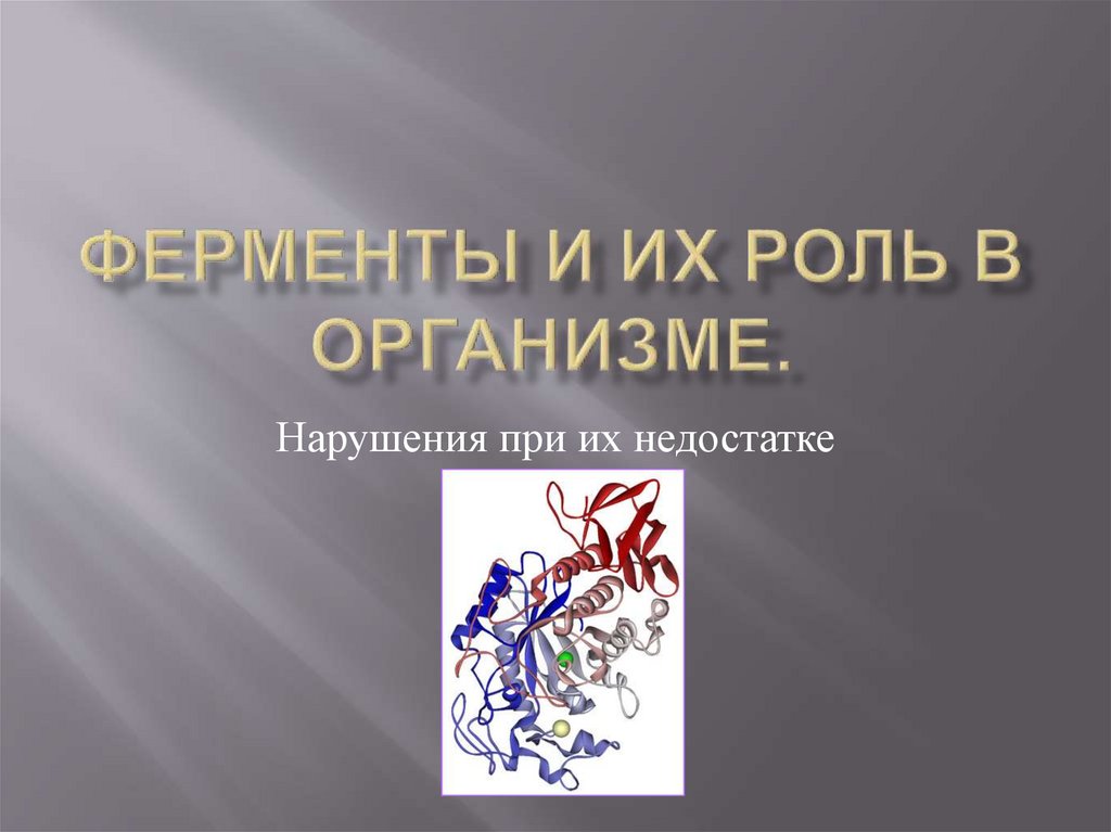 Проект ферменты и их роль в организме