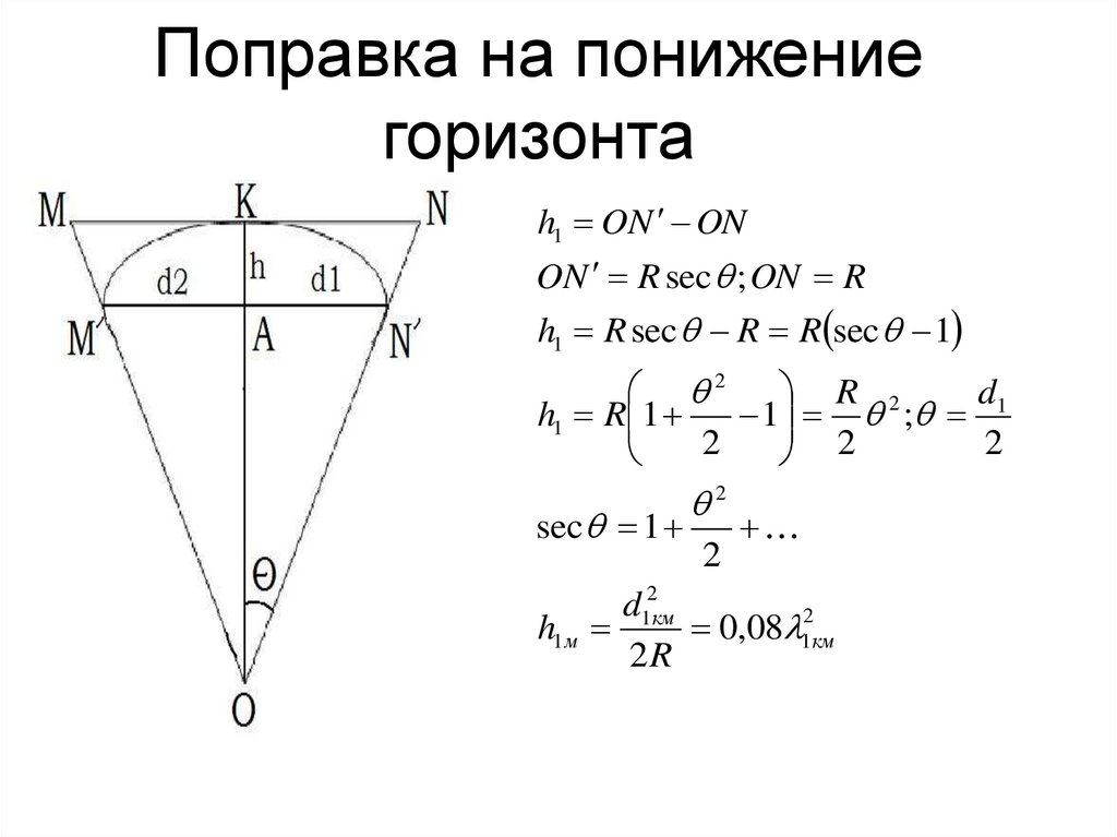 Предел геометрической видимости. Поправка на кривизну земной ...