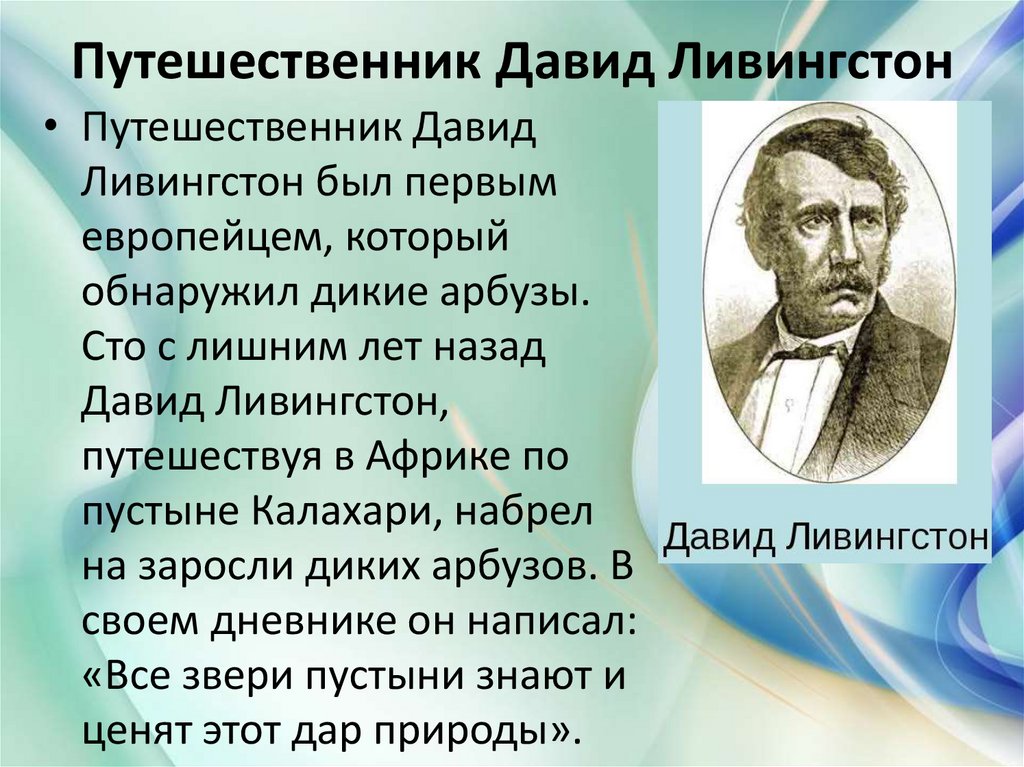 Подготовьте сообщение об одном из путешественников или исследователей африки по плану