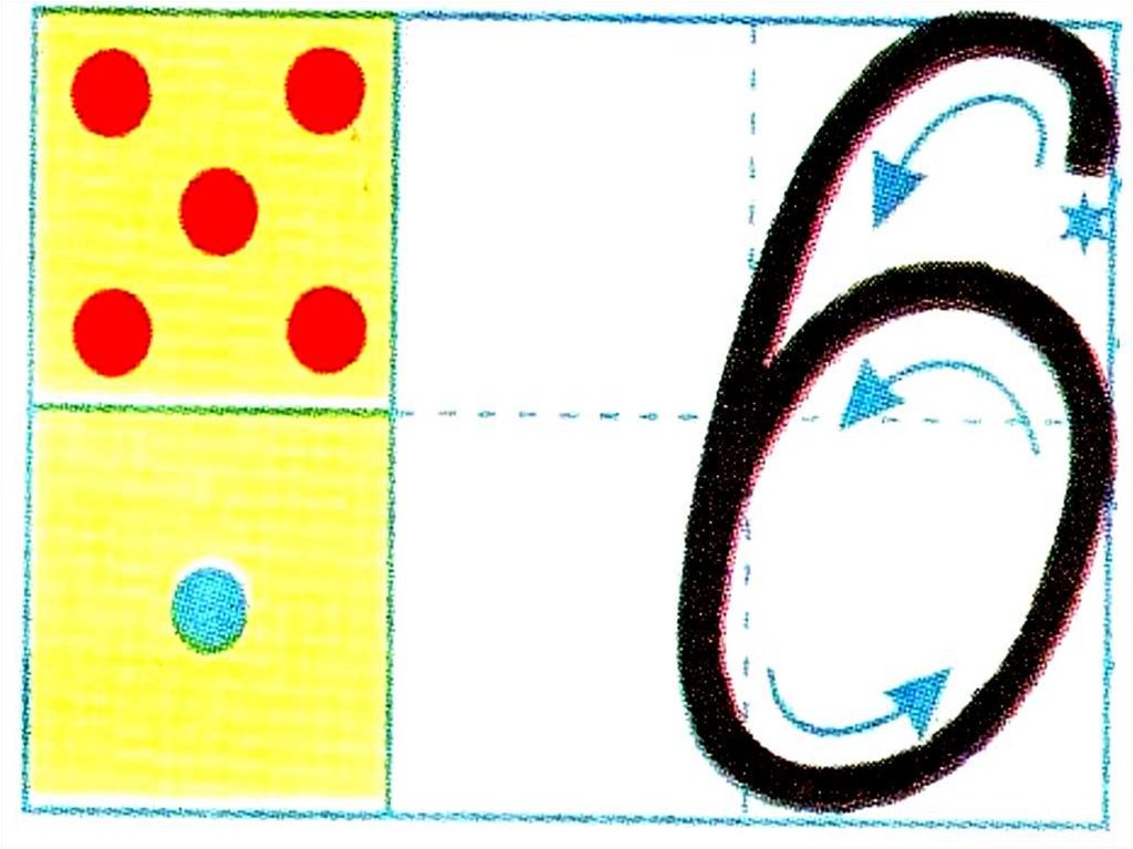 Образом число 6. Написание цифры 6. Написание цифры 6 в клетке. Объяснение написания цифры 6. Алгоритм написания цифр.
