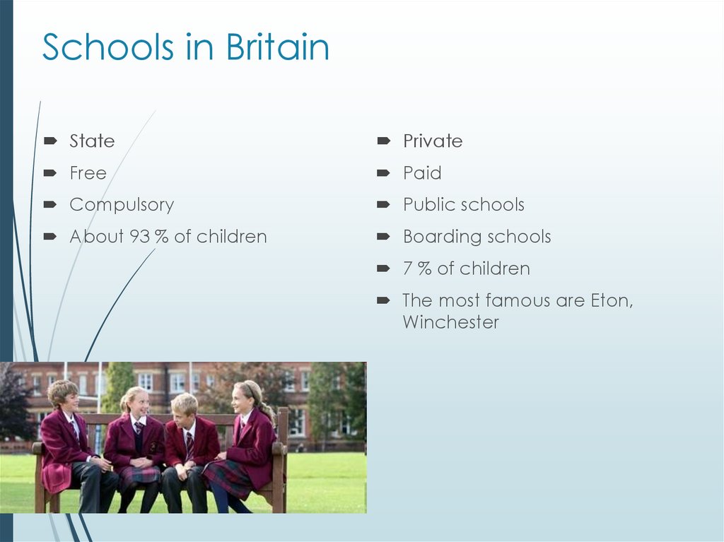 State school in britain. State School in great Britain. Британские школы презентация. Primary Schools in great Britain. What are the most famous British private Schools?.