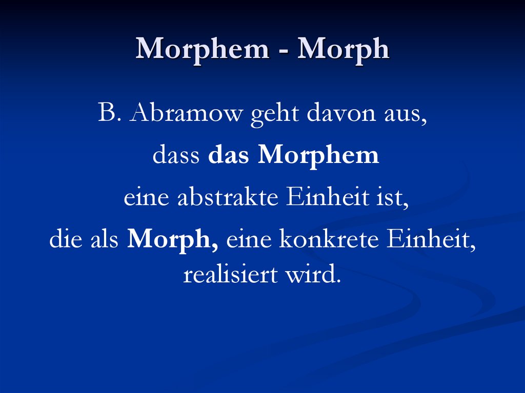 Morphem - Morph