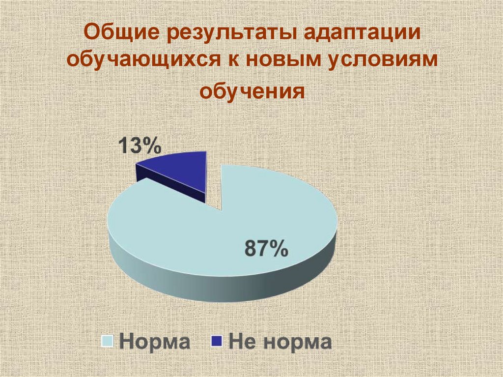Общие результаты адаптации обучающихся к новым условиям обучения
