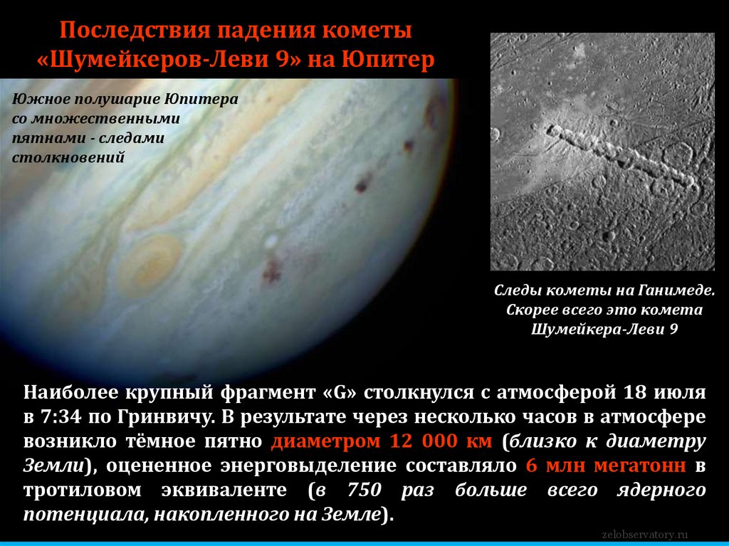 Последствия падения кометы «Шумейкеров-Леви 9» на Юпитер