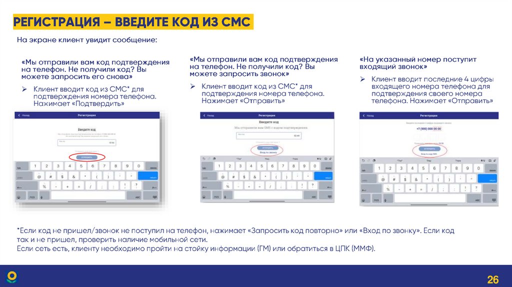 Регистрация – введите код из СМС