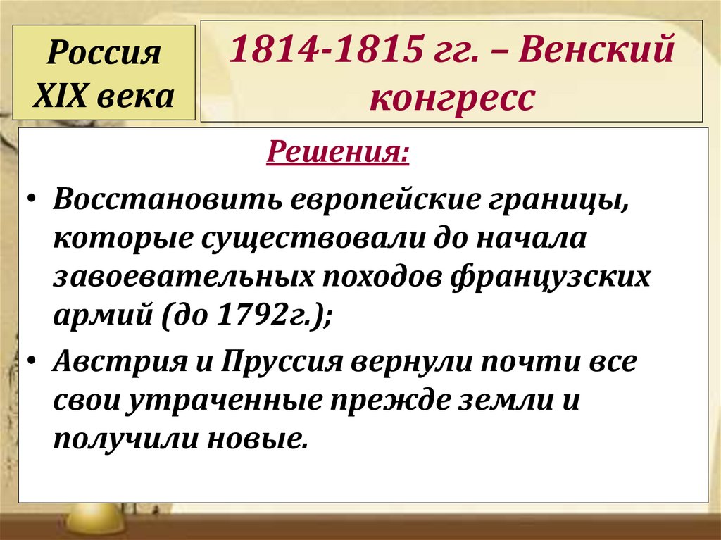 В чем заключались итоги венского конгресса