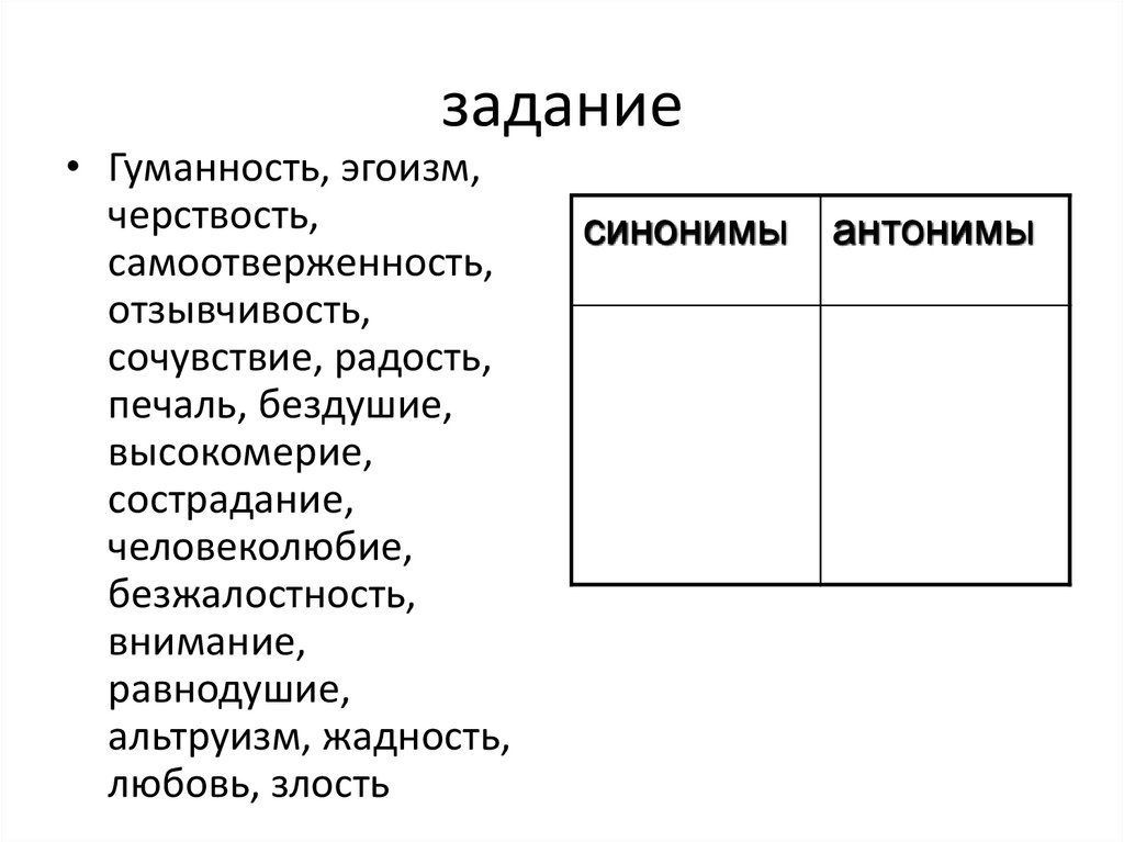 В развитии добрых чувств творение