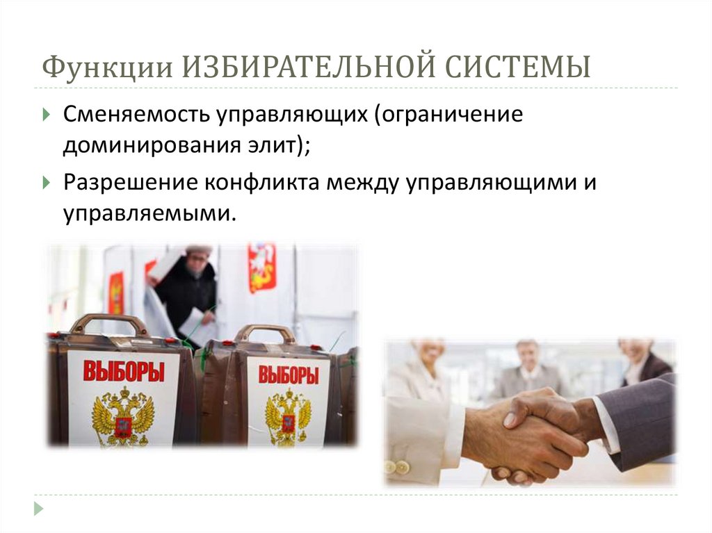 Функции ИЗБИРАТЕЛЬНОЙ СИСТЕМЫ