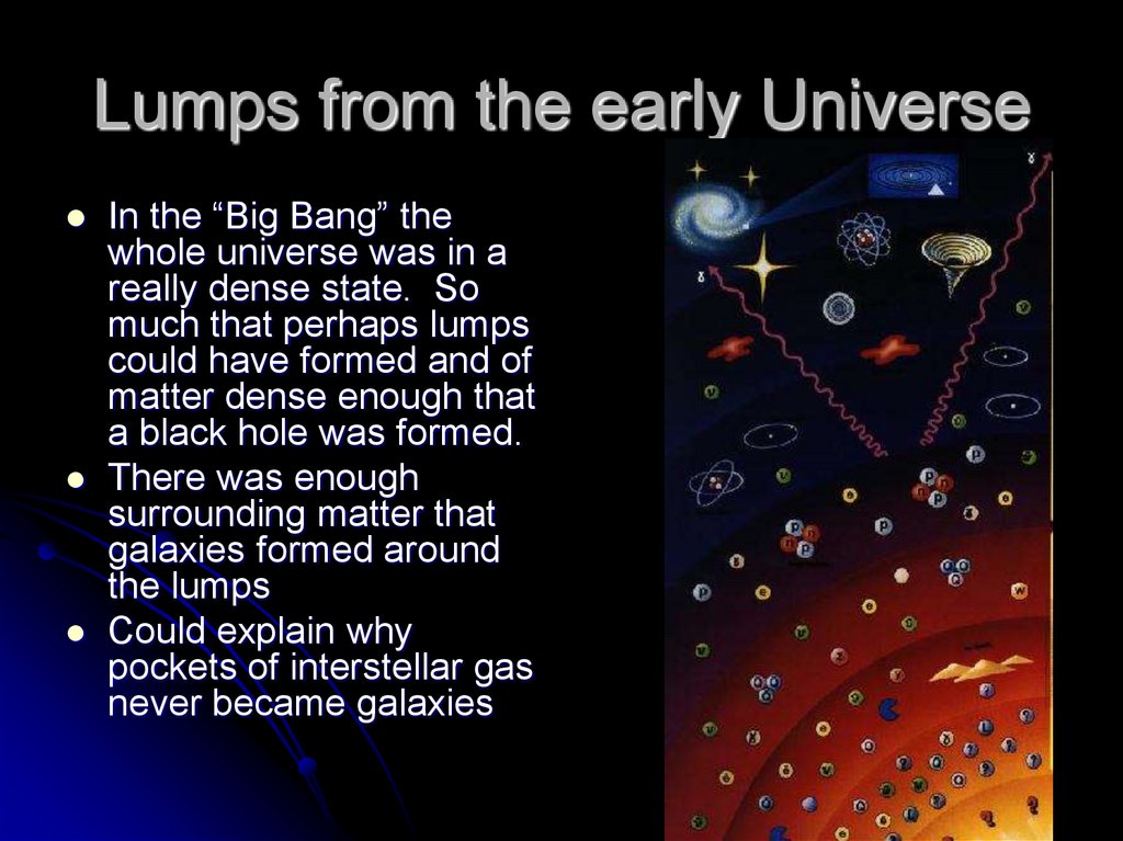 Lumps from the early Universe