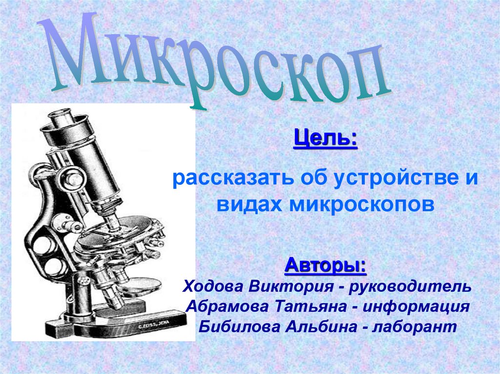 Презентация микроскоп физика