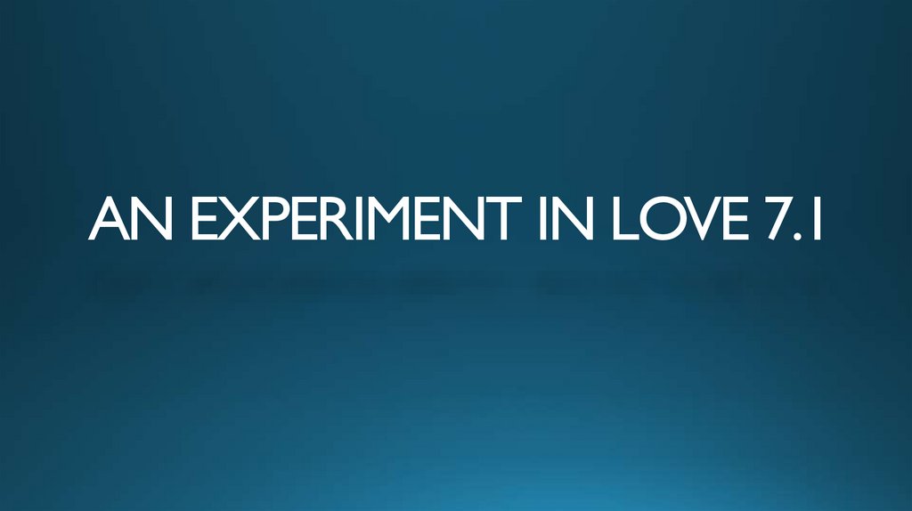 an experiment in love mlk