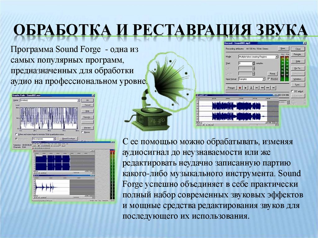 Звук использования. Технология обработки звуковой информации. Типы звуковых программ. Программы для обработки звуковой информации. Профессиональная программа для обработки звука.