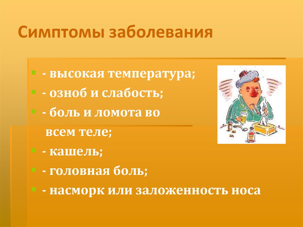 Симптомы заболевания