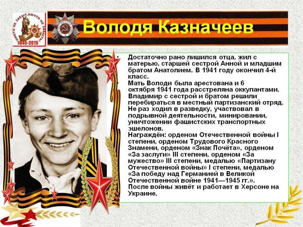 Пионеры герои великой отечественной войны 1941 1945 презентация