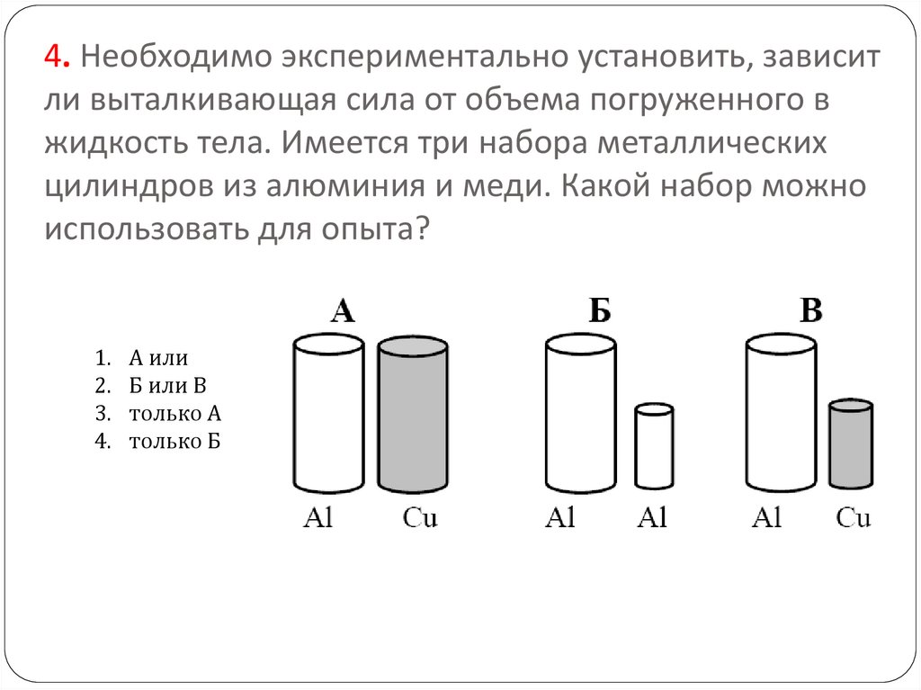 Объем зависит от массы. Цилиндр металлический физика. Выталкивающая сила зависит от. Требуется экспериментально определить зависит ли количество теплоты. Цилиндр стальной для ГИА по физике как выглядит.