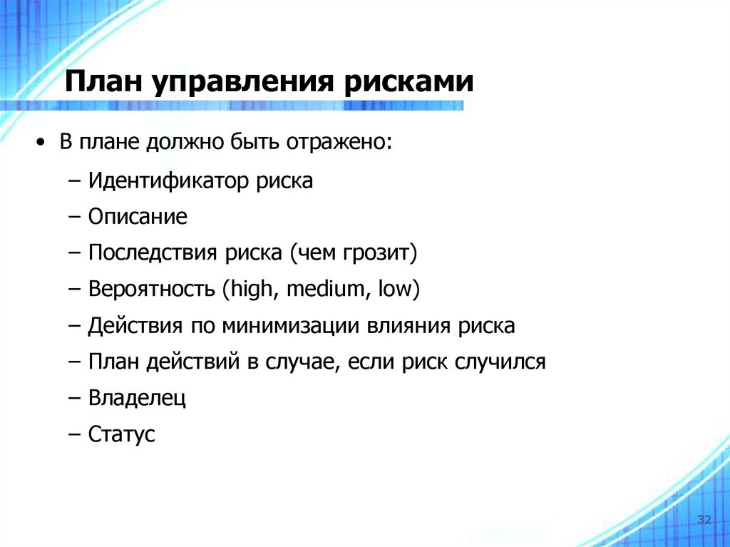 План в управлении