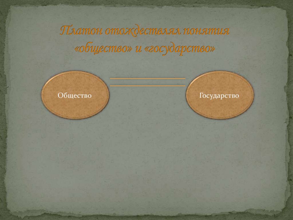 Платон отождествлял понятия «общество» и «государство»