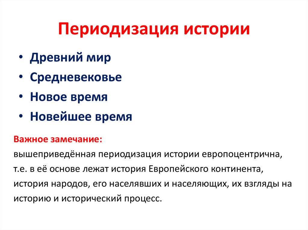 Периодизация истории