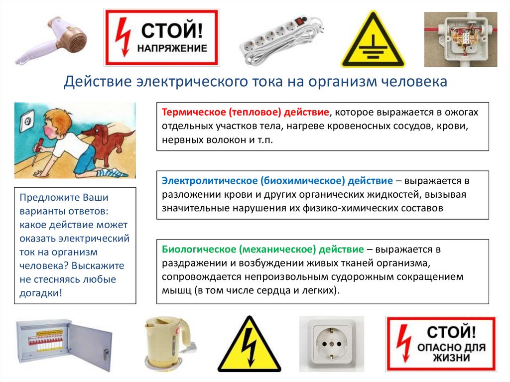 Презентация на тему действие электрического тока на организм человека