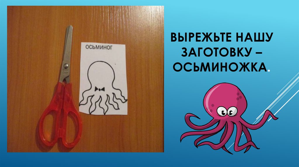 Вырежьте нашу заготовку – осьминожка.